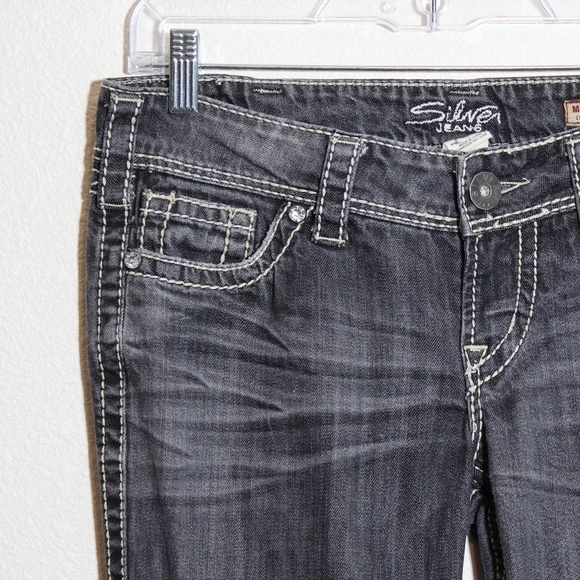 Silver Jeans Gray Slim Bootcut McKenzie Low Rise Jeans SIZE 30/32 - Picture 9 of 14